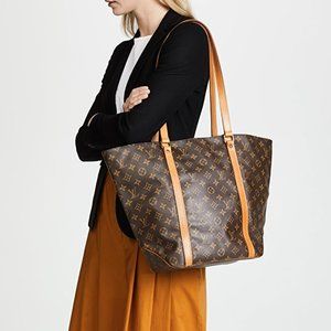 Authentic Louis Vuitton Sac Shopping Tote Bag Purse Monogram LV Shoulder Bag